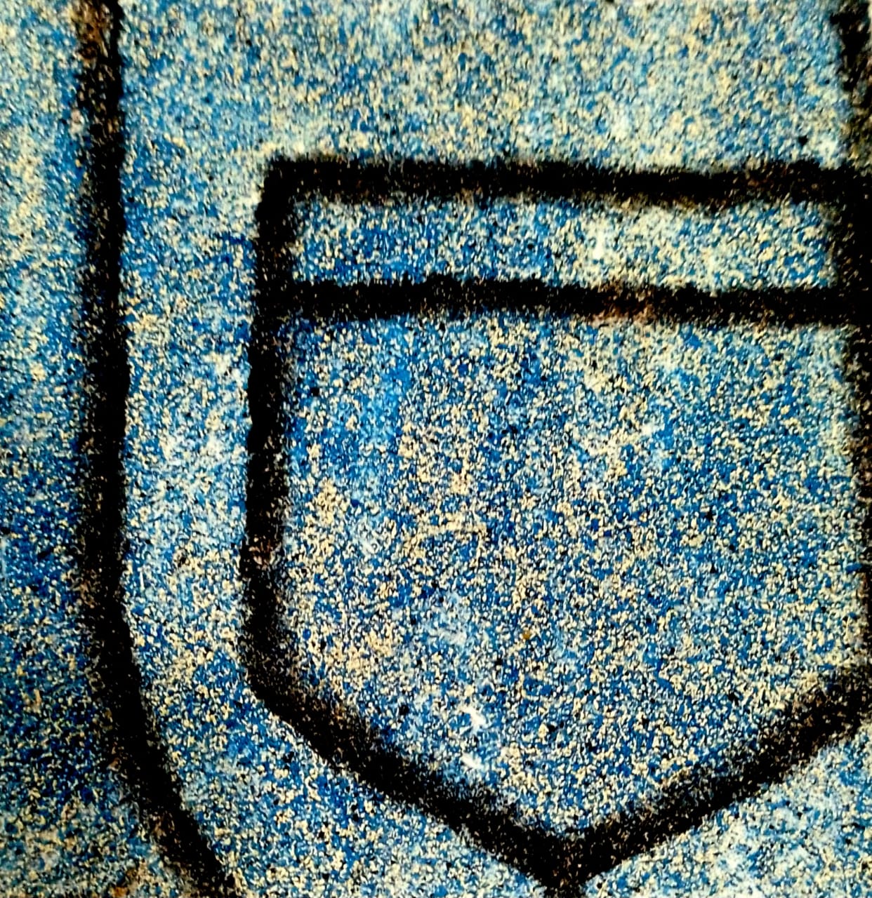 Imitación jean · Granoulage blanco, azul y negro